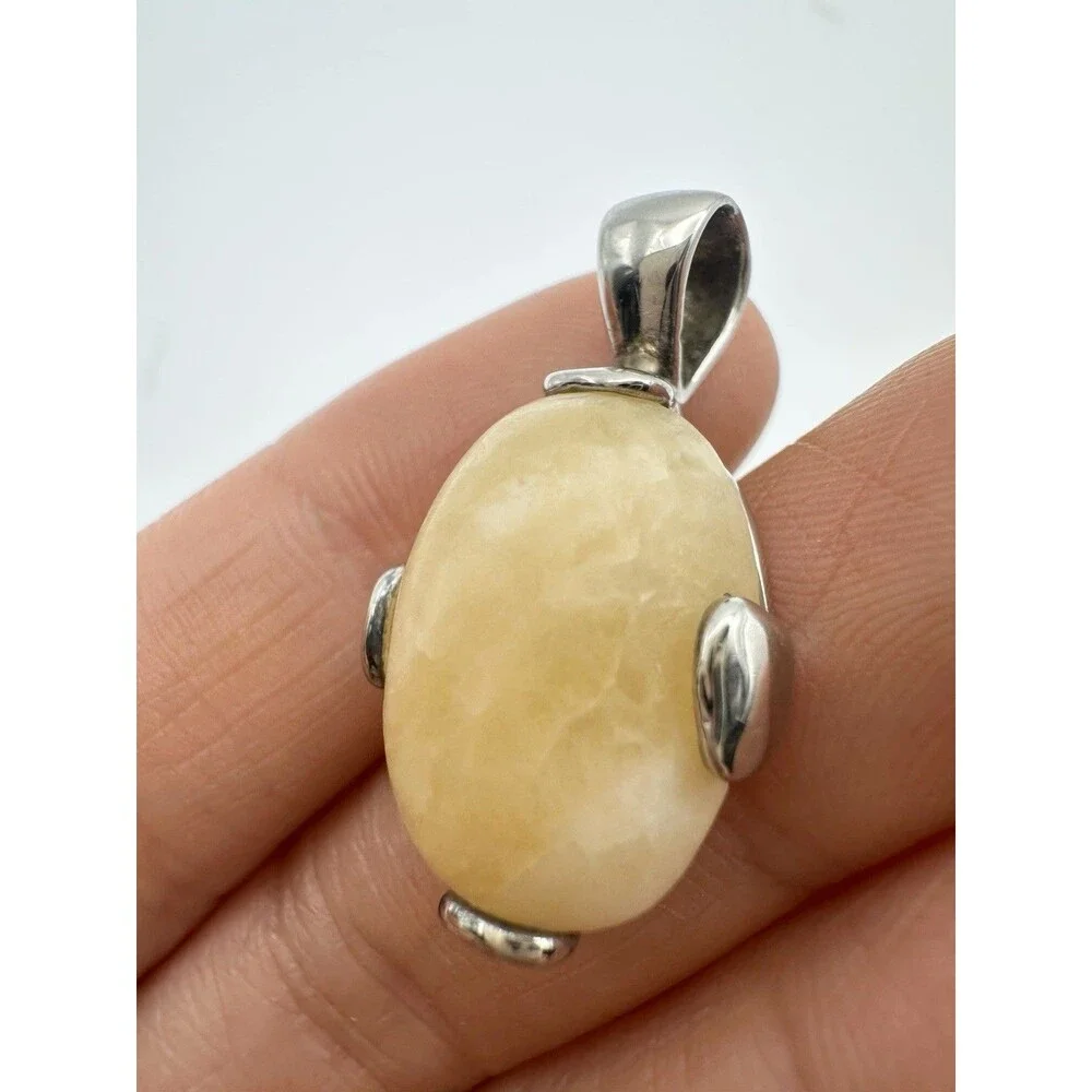 Vintage Sterling Silver Gemstone Pendant